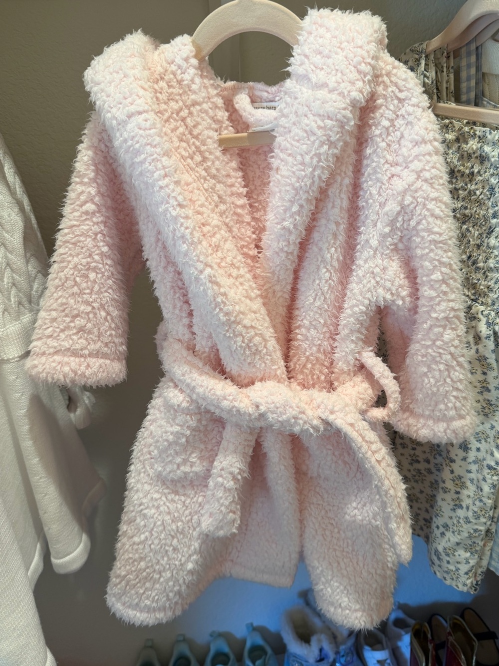 Pottery Barn Kids Girls Pink Fleece Fuzzy Robe 2t-3t